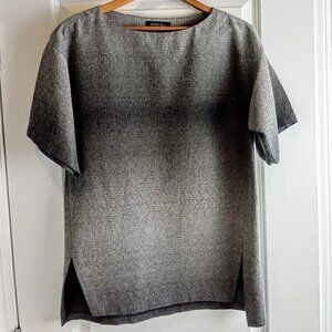 Lafayette 148 NY Grey Ombre Cotton Blend SS Tunic